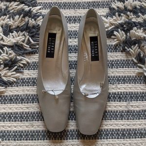 Stuart Weitzman Silver Grey Metallic with Crystals